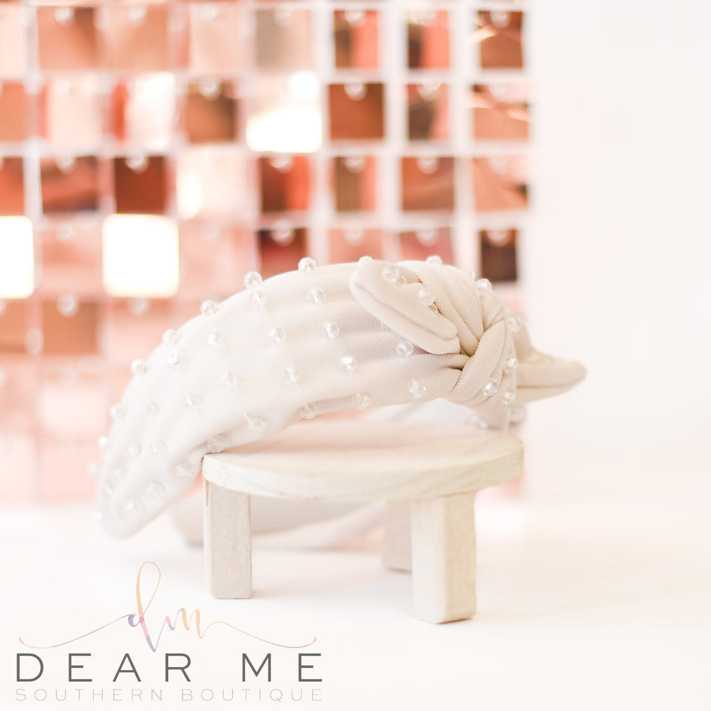 Amy Knot Headband - White-Dear Me Southern Boutique, located in DeRidder, Louisiana