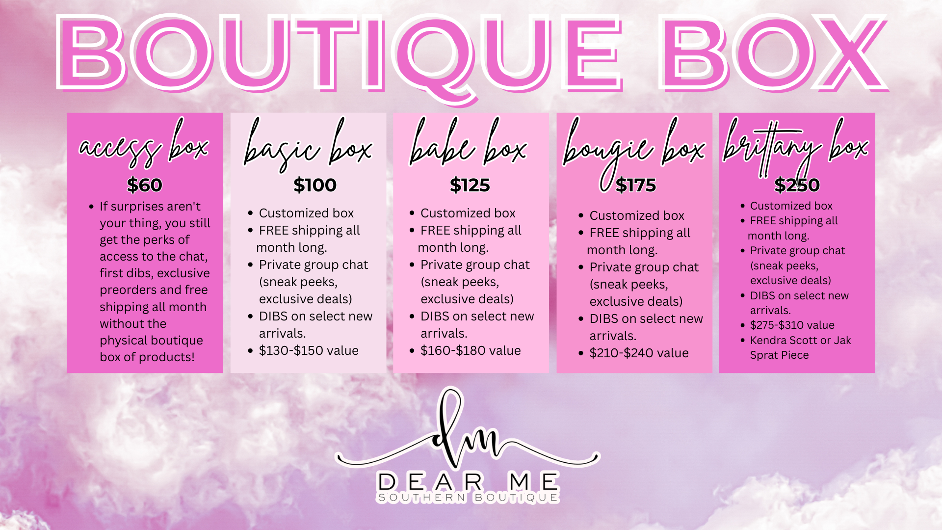 April Dear Me Boutique Boxes-Boutique Box-Dear Me Southern Boutique, located in DeRidder, Louisiana