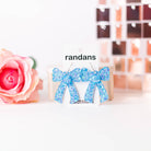 Aqua Coquette Bow Randans-Jewelry - Earrings-Dear Me Southern Boutique, located in DeRidder, Louisiana