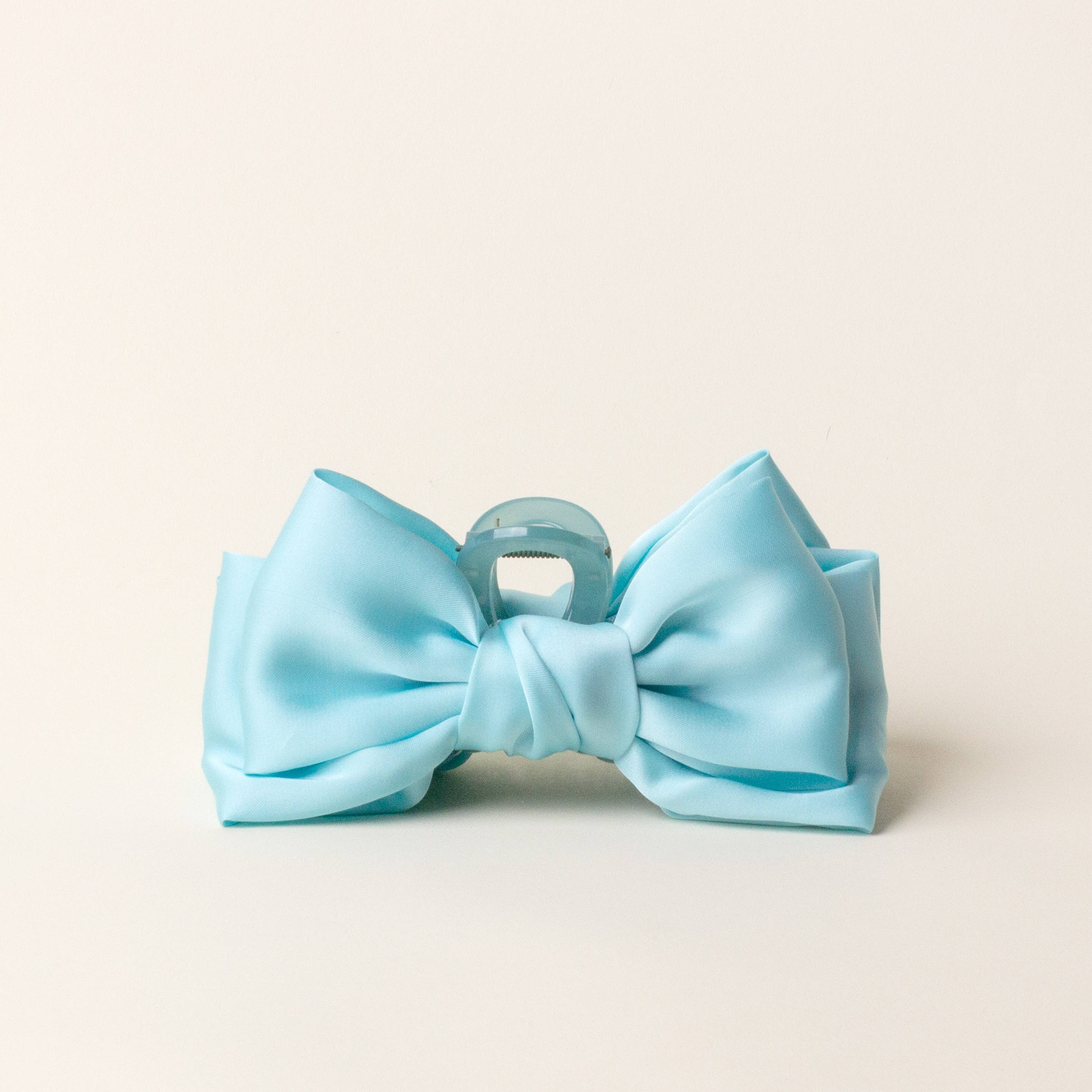 Aqua - Satin Bougie Bow Claw Clip-Hair Clips-Dear Me Southern Boutique, located in DeRidder, Louisiana