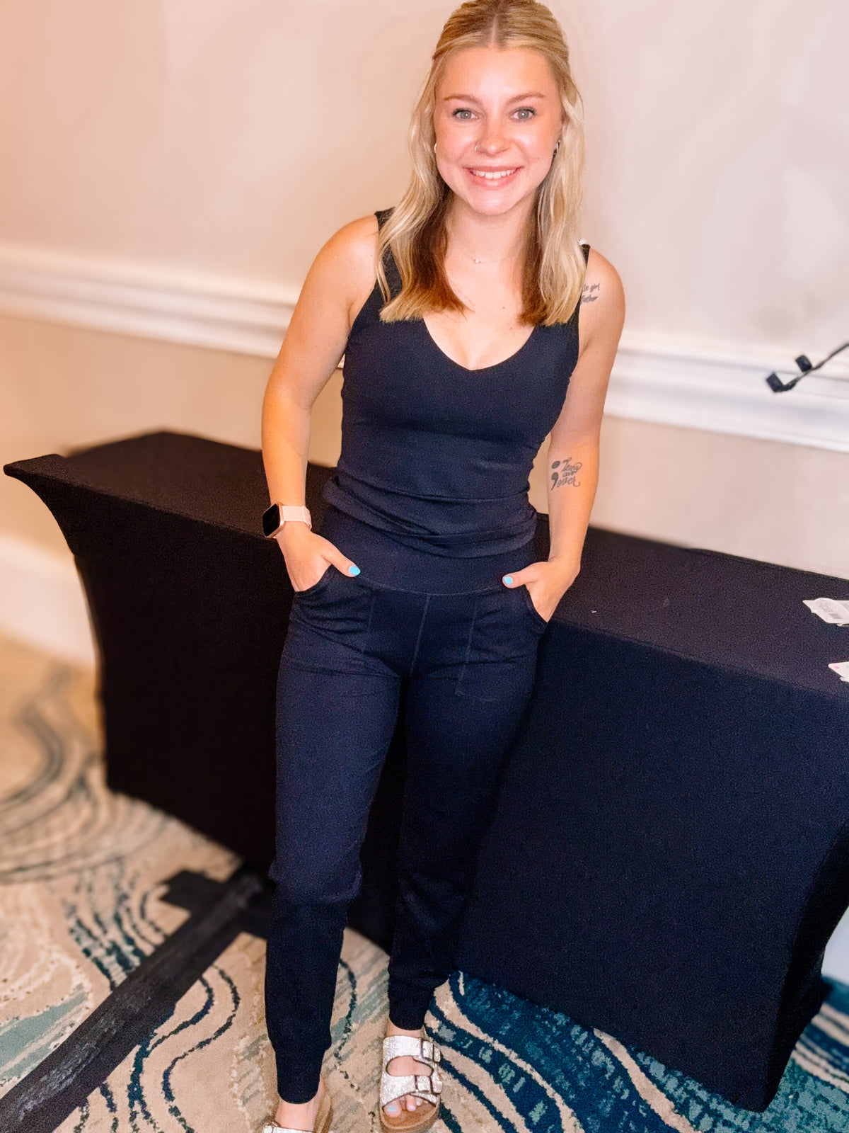 Athleisure Pocket Black Joggers-Loungewear/Pajamas-Dear Me Southern Boutique, located in DeRidder, Louisiana
