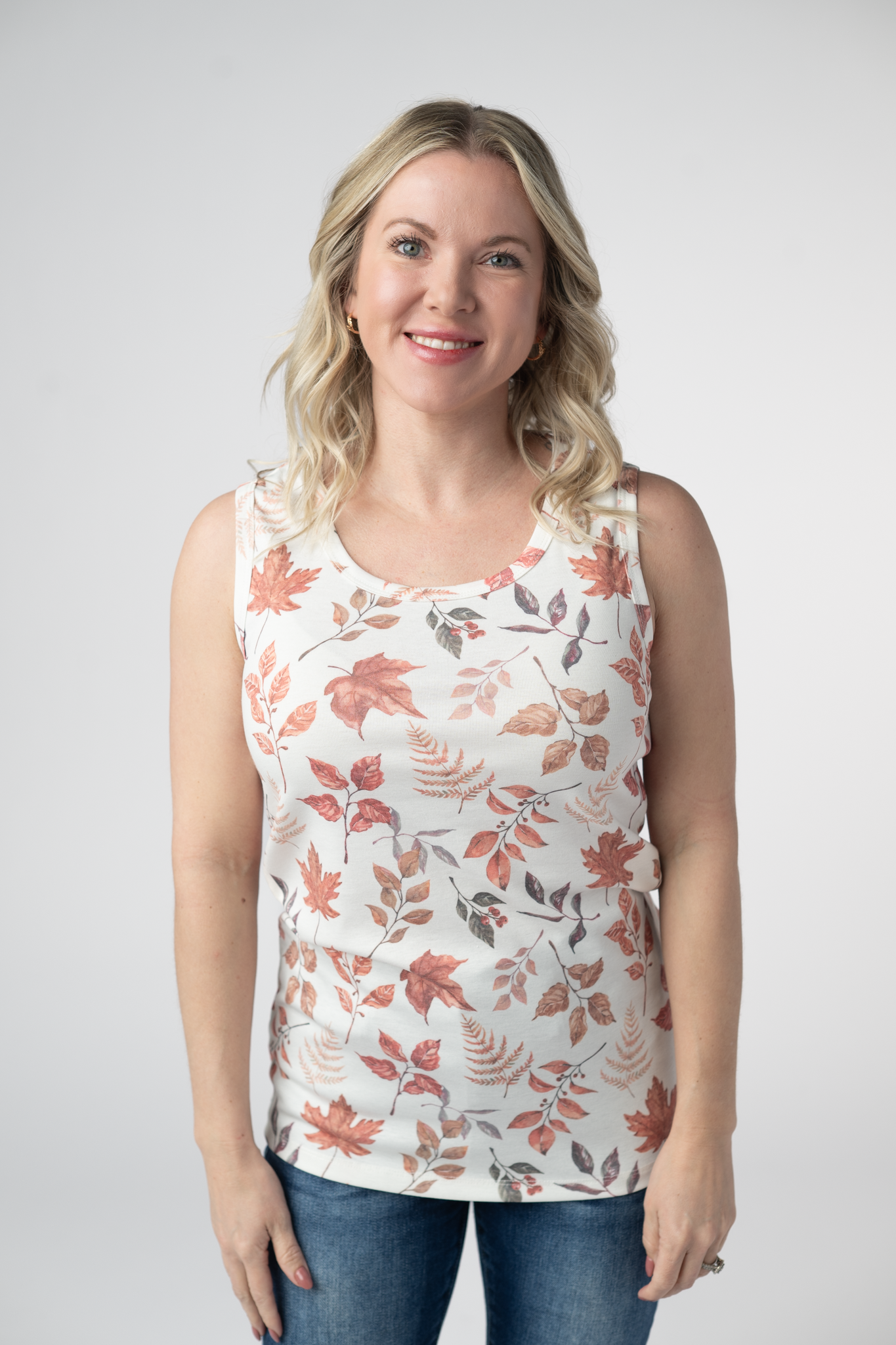 Ava Tank - Harvest Leaves-tank-Dear Me Southern Boutique, located in DeRidder, Louisiana