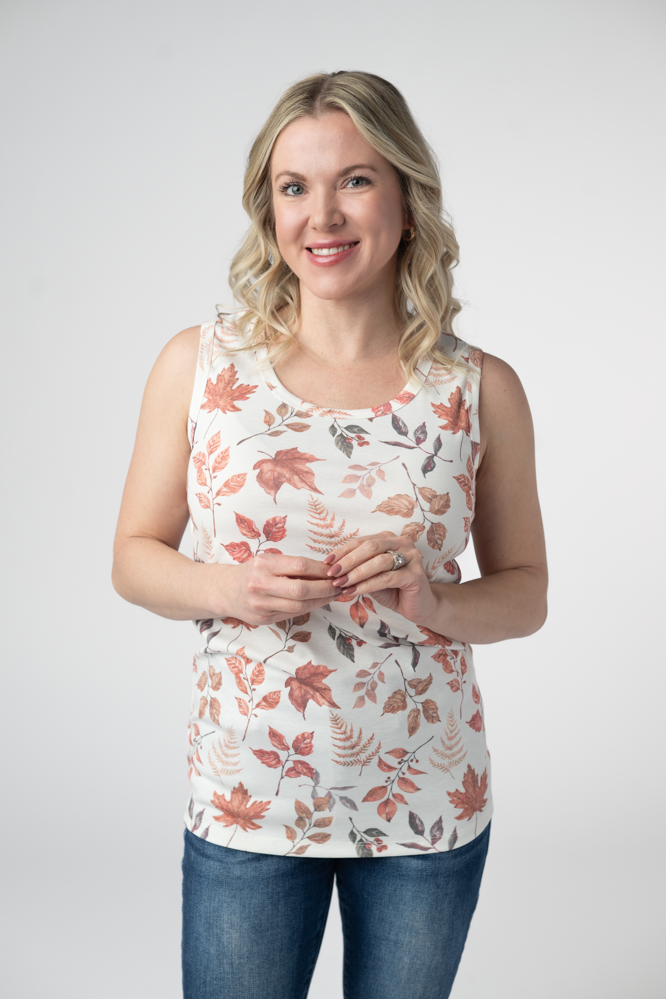 Ava Tank - Harvest Leaves-tank-Dear Me Southern Boutique, located in DeRidder, Louisiana