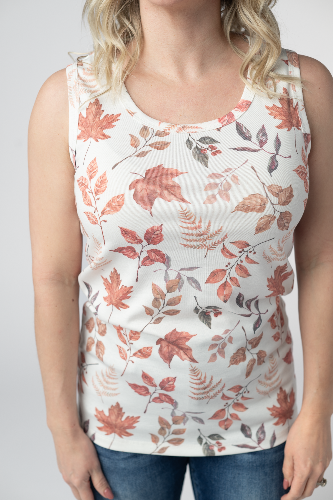 Ava Tank - Harvest Leaves-tank-Dear Me Southern Boutique, located in DeRidder, Louisiana