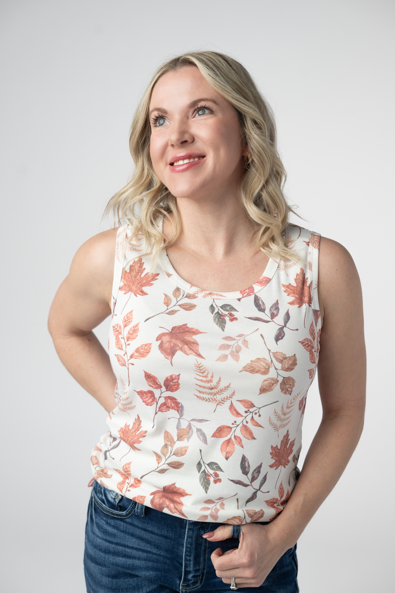 Ava Tank - Harvest Leaves-tank-Dear Me Southern Boutique, located in DeRidder, Louisiana