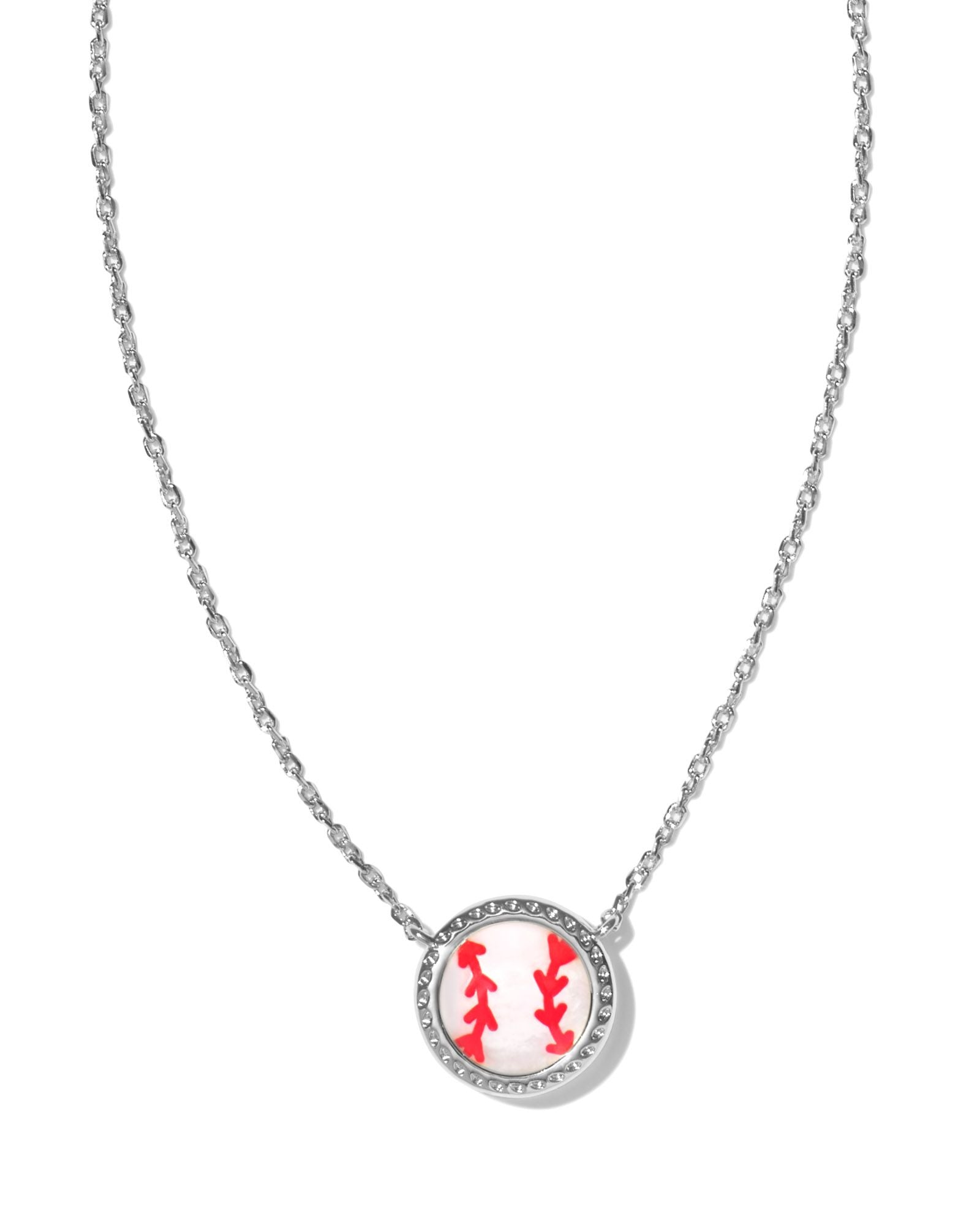 BASEBALL SHORT PENDANT NECKLACE - Silver-Game Day-Dear Me Southern Boutique, located in DeRidder, Louisiana