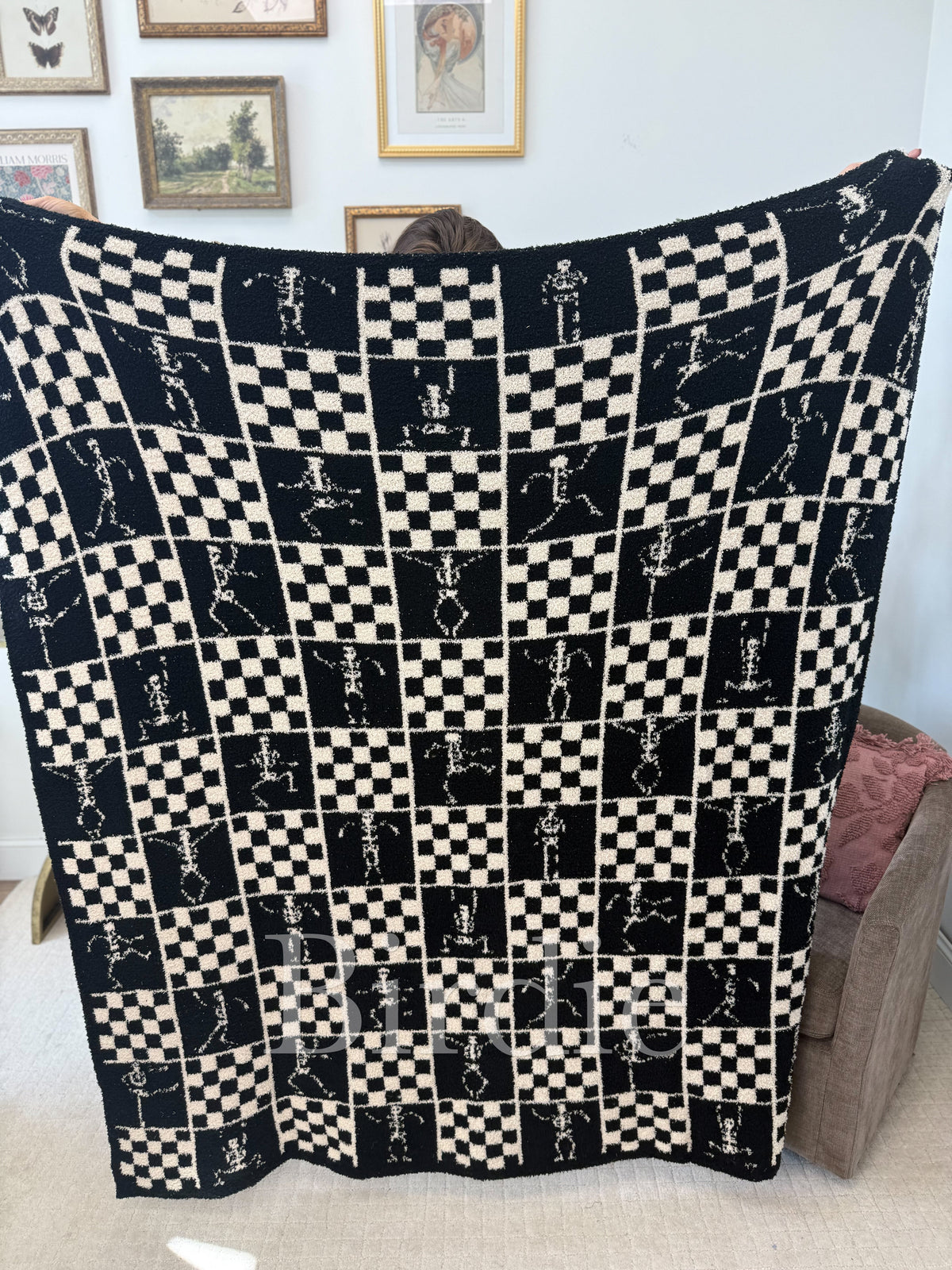 BIRDIE Boo Board Checkered Blanket-Presales-Dear Me Southern Boutique, located in DeRidder, Louisiana