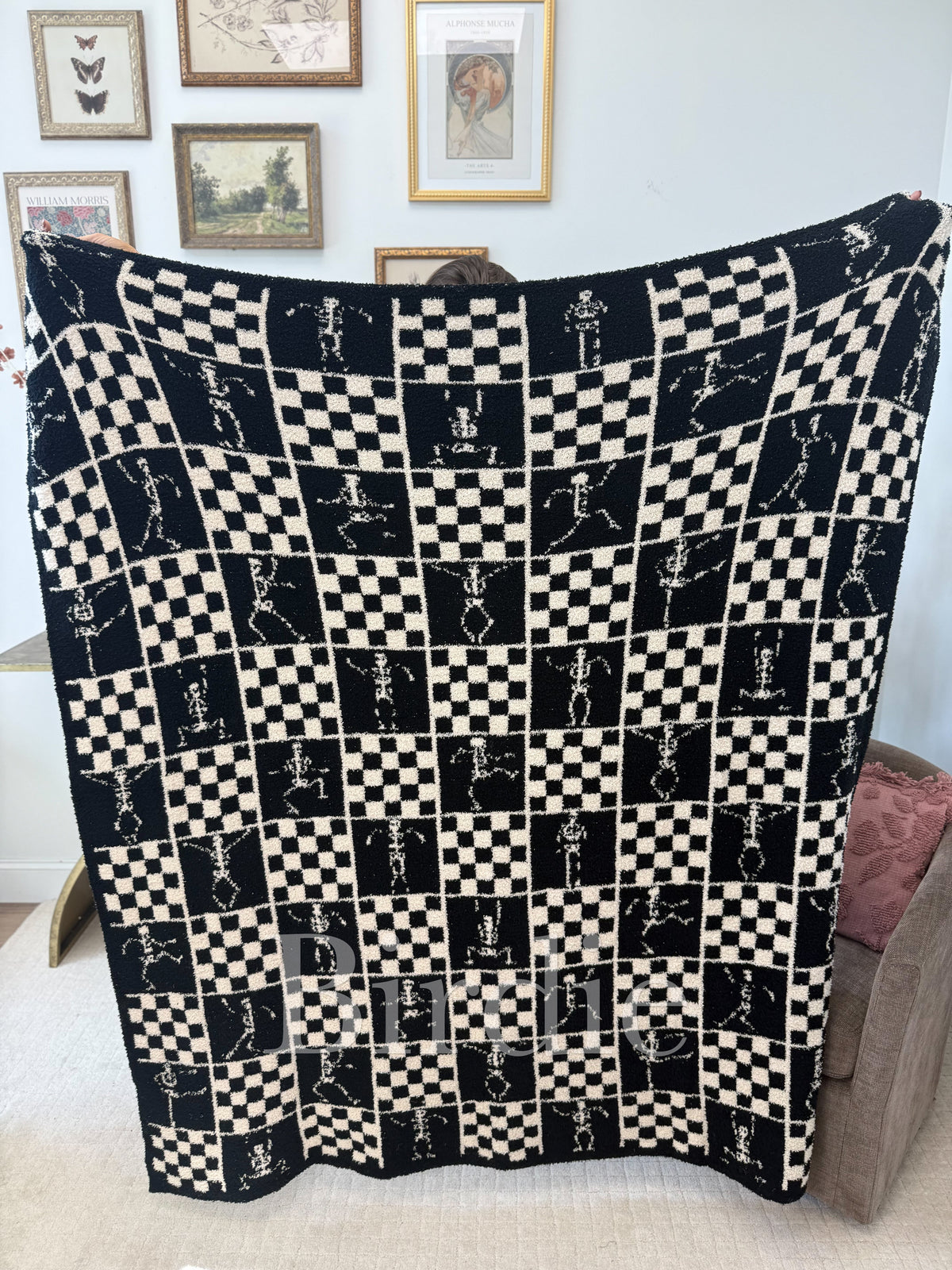 BIRDIE Boo Board Checkered Blanket-Presales-Dear Me Southern Boutique, located in DeRidder, Louisiana