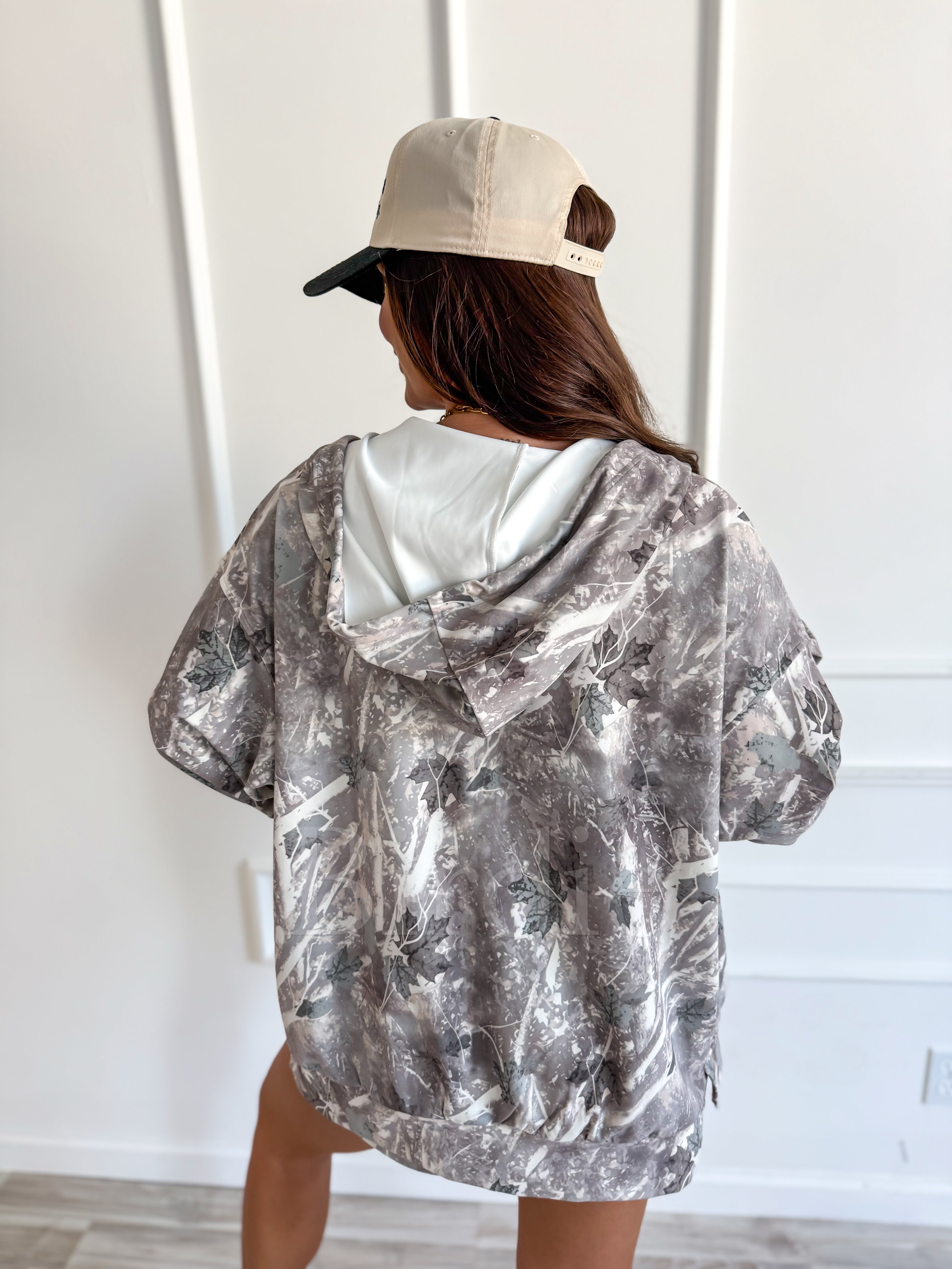 BIRDIE Cloud Nine Oversized Jacket in Iced Out Camo-Presales-Dear Me Southern Boutique, located in DeRidder, Louisiana