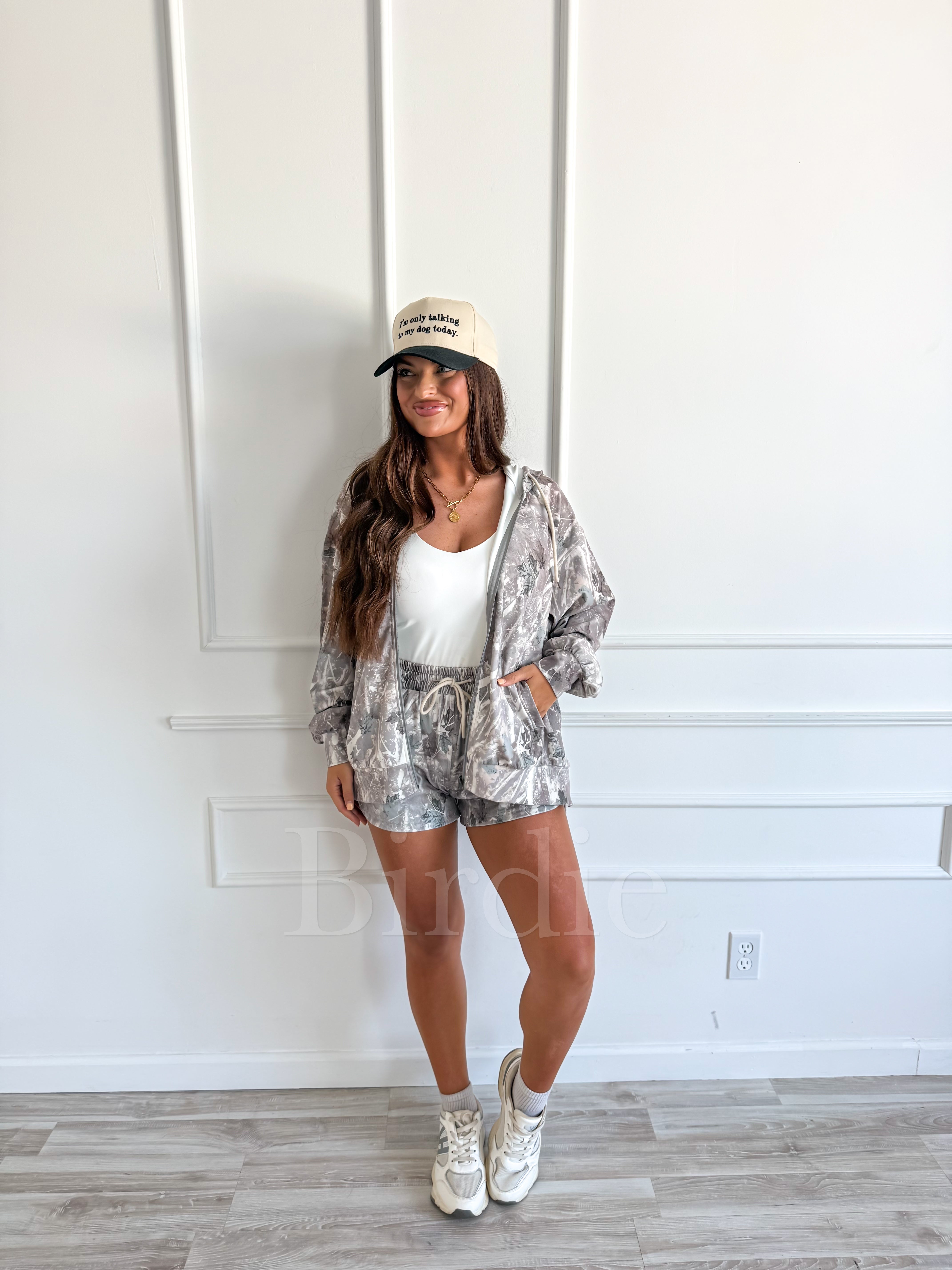 BIRDIE Cloud Nine Oversized Jacket in Iced Out Camo-Presales-Dear Me Southern Boutique, located in DeRidder, Louisiana