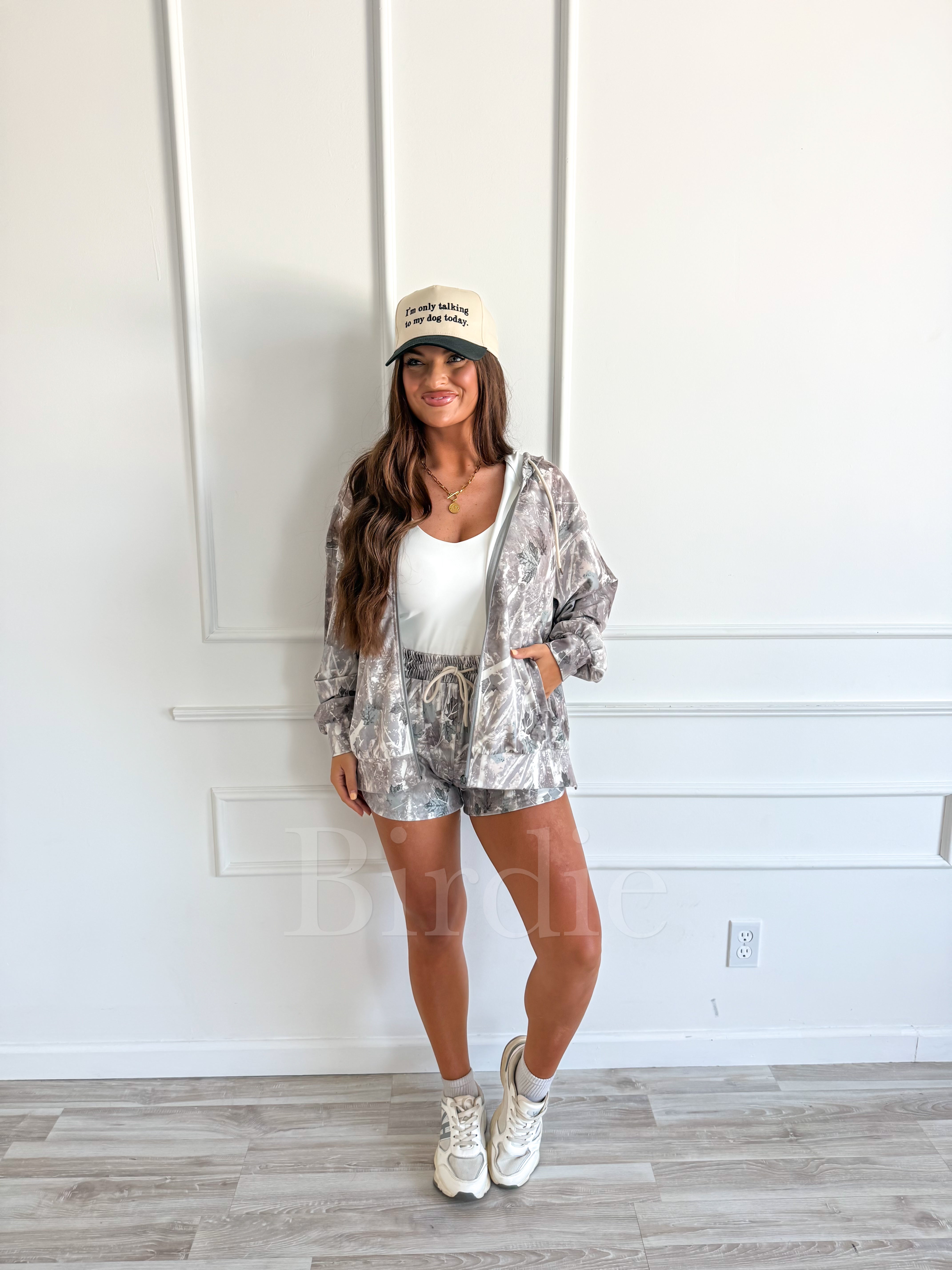 BIRDIE Cloud Nine Oversized Jacket in Iced Out Camo-Presales-Dear Me Southern Boutique, located in DeRidder, Louisiana