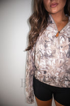 BIRDIE Dark Camo Quarter Zip Pullover-Presales-Dear Me Southern Boutique, located in DeRidder, Louisiana