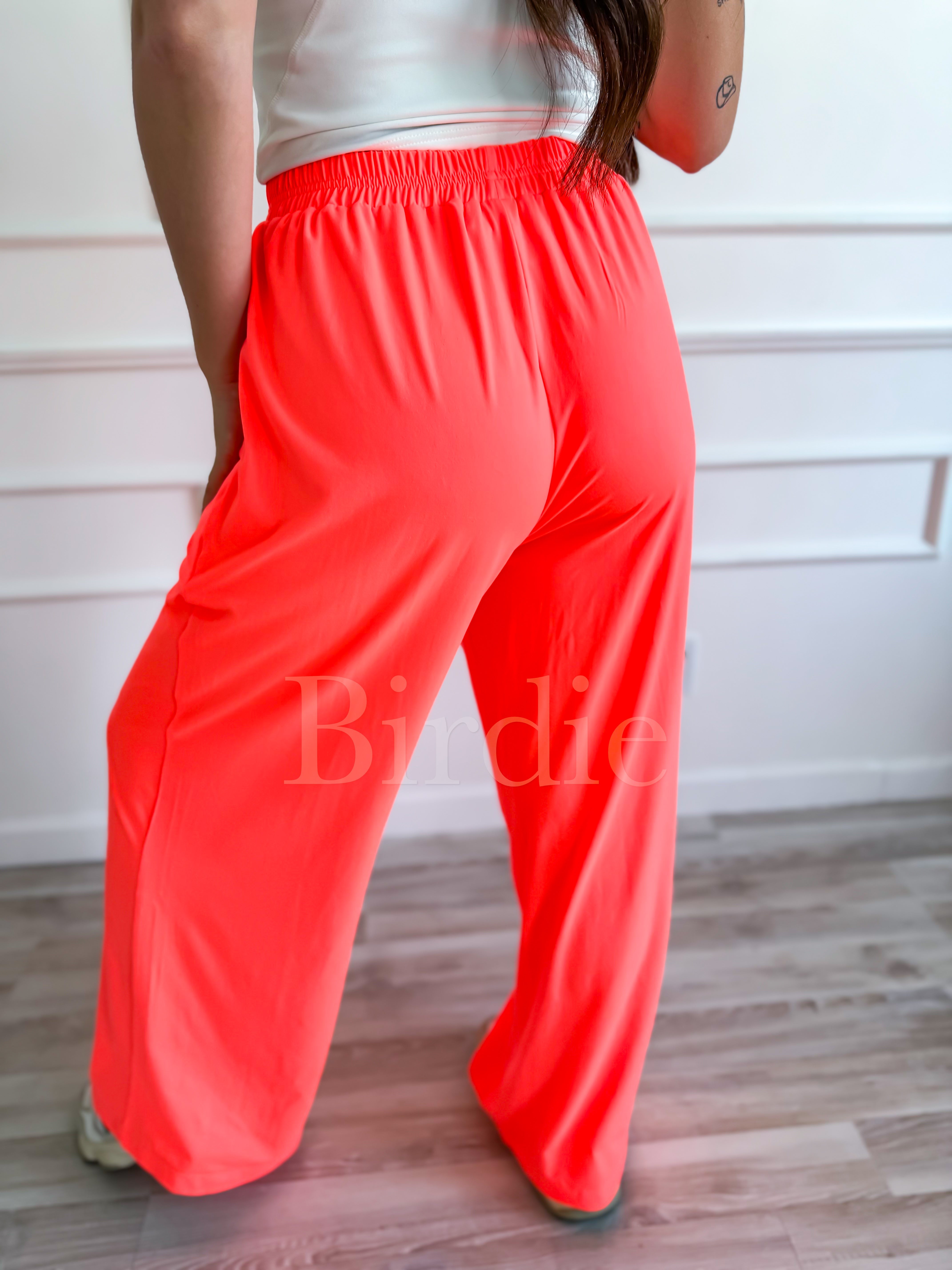 BIRDIE Flowy Wide-Leg Pants in Flamingo Freeze-Presales-Dear Me Southern Boutique, located in DeRidder, Louisiana