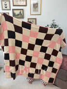 BIRDIE Mulled Berry Checkered Blanket-Presales-Dear Me Southern Boutique, located in DeRidder, Louisiana