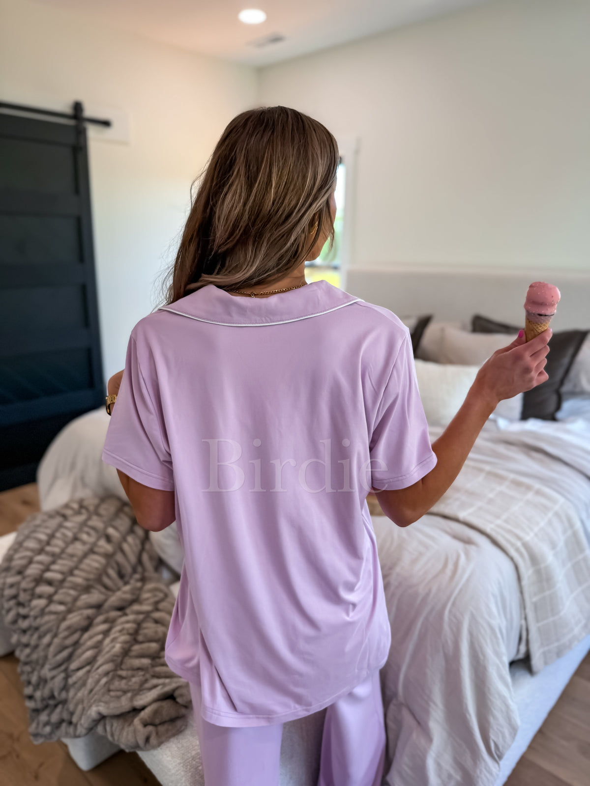 BIRDIE Short Sleeve PJ Set in Sugar Plum Scoop (sold as set)-Presales-Dear Me Southern Boutique, located in DeRidder, Louisiana