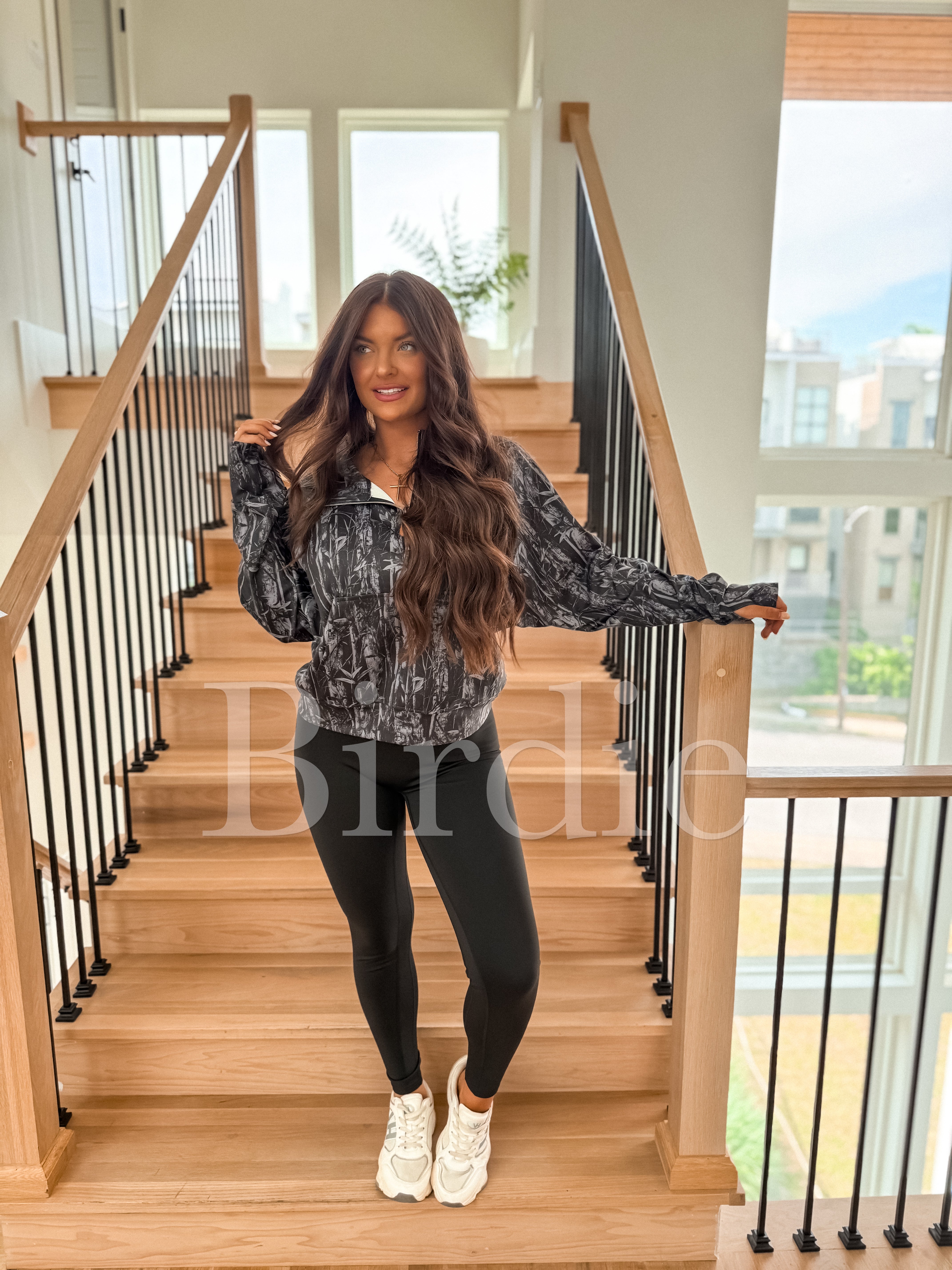 BIRDIE Summer Quarter Zip Pullover in Blackout Dark Camo-Presales-Dear Me Southern Boutique, located in DeRidder, Louisiana