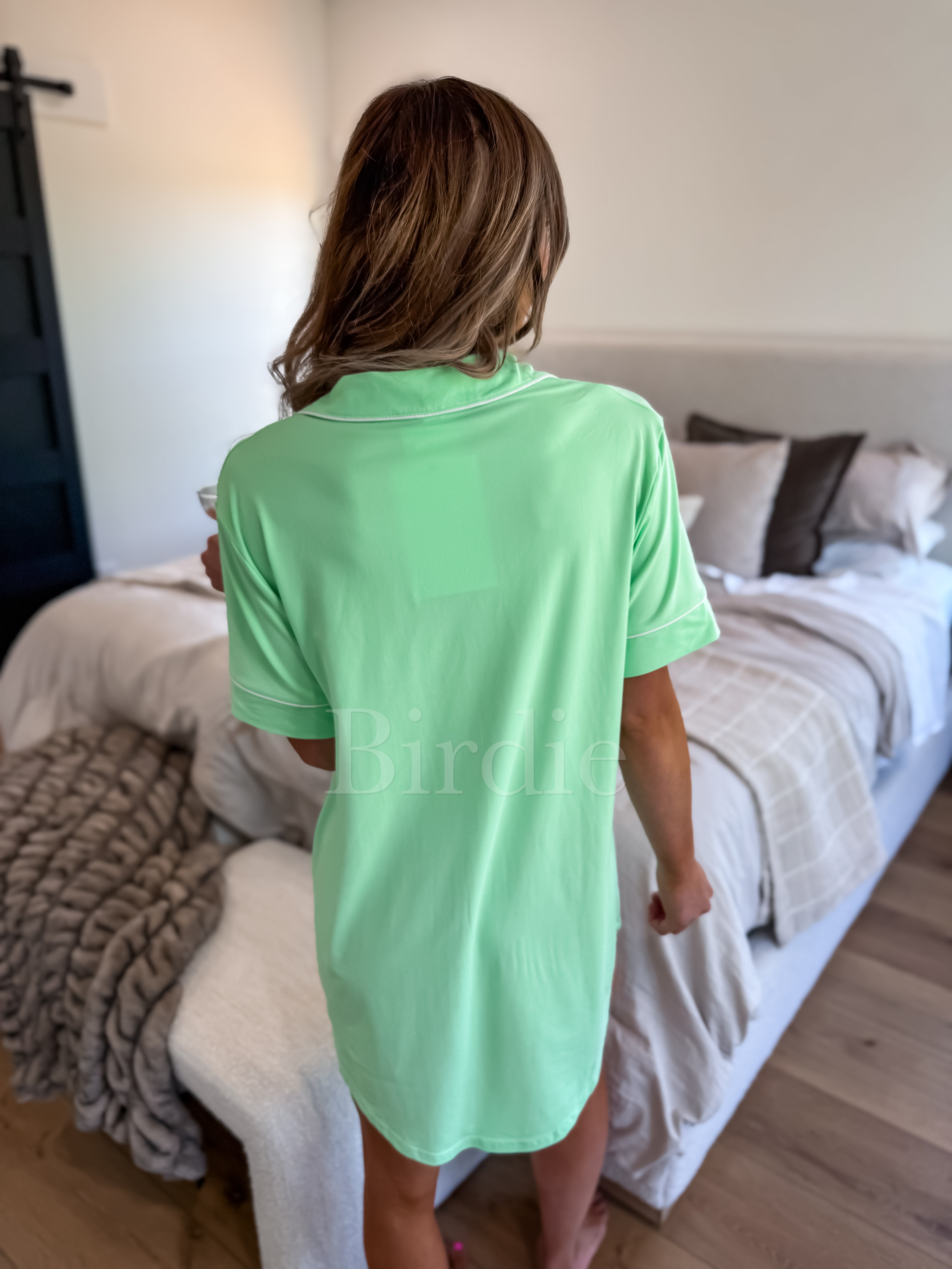 BIRDIE Tee Sleep Dress in Mint Mojito-Presales-Dear Me Southern Boutique, located in DeRidder, Louisiana