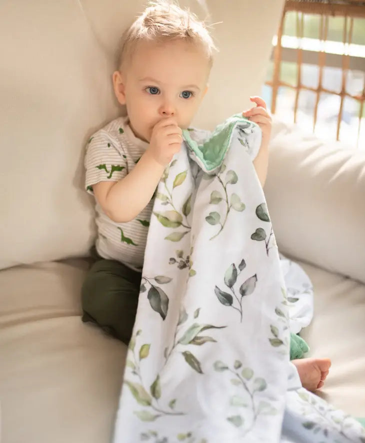 Baby & Toddler Minky Blanket - Eucalyptus Greenery-Kids-Dear Me Southern Boutique, located in DeRidder, Louisiana