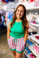 Banks Basic Lettuce Tank- Green-Top-Dear Me Southern Boutique, located in DeRidder, Louisiana