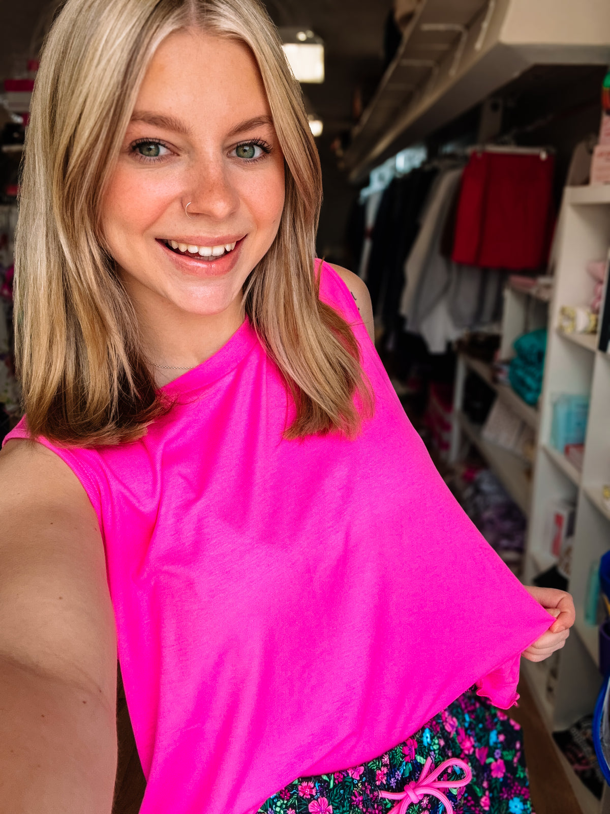 Banks Basic Lettuce Tank- Pink-Tanks/Bodysuits-Dear Me Southern Boutique, located in DeRidder, Louisiana