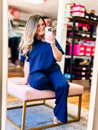 Barely There Lounge Set - Navy-Dear Me Southern Boutique, located in DeRidder, Louisiana