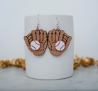 Baseball & Glove Dangle Earrings-Earrings-Dear Me Southern Boutique, located in DeRidder, Louisiana