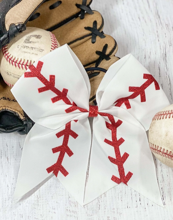 Baseball Ribbon Bow-Kids-Dear Me Southern Boutique, located in DeRidder, Louisiana