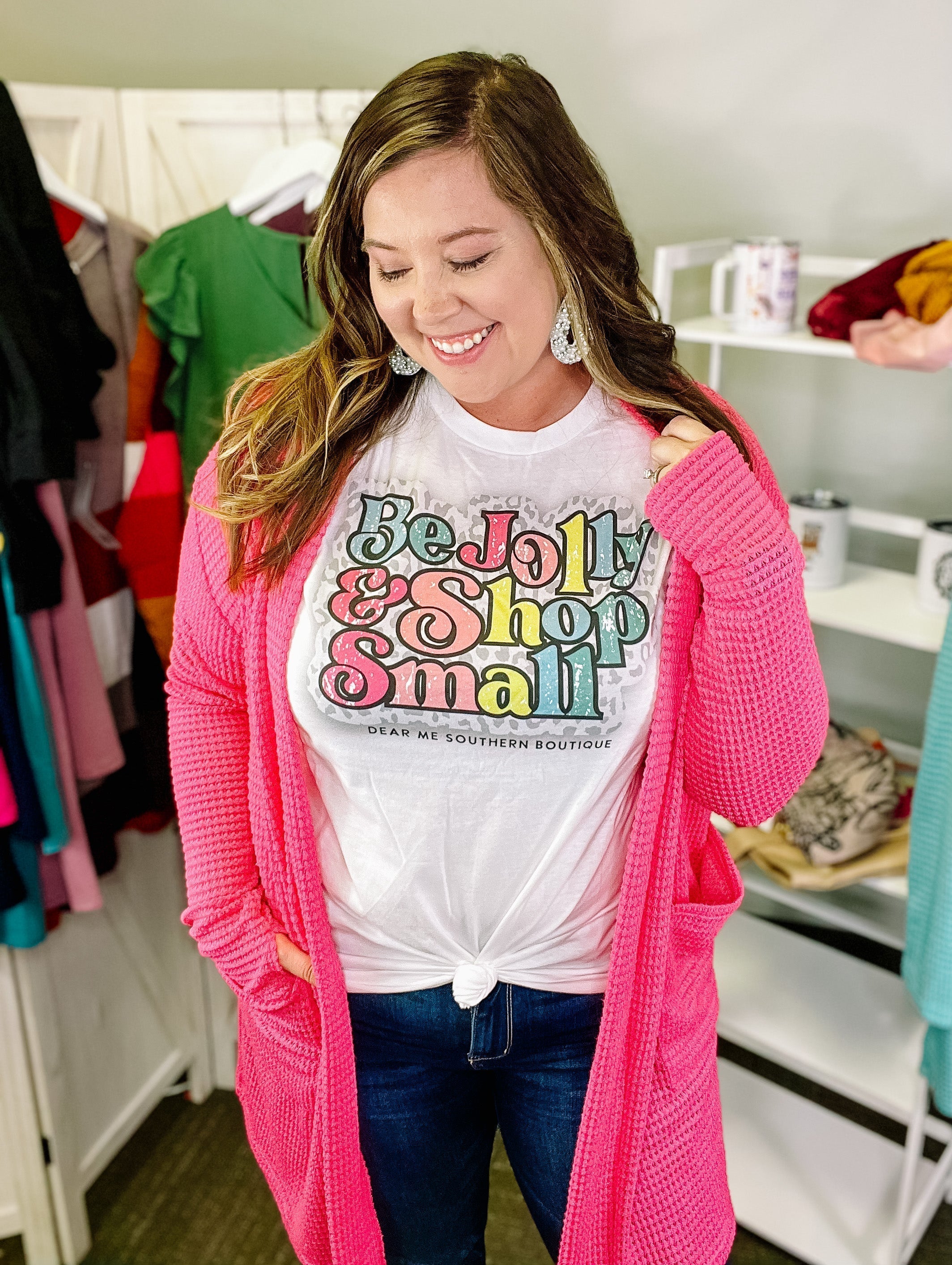 Be Jolly Dear Me Tee-Graphic Tops-Dear Me Southern Boutique, located in DeRidder, Louisiana