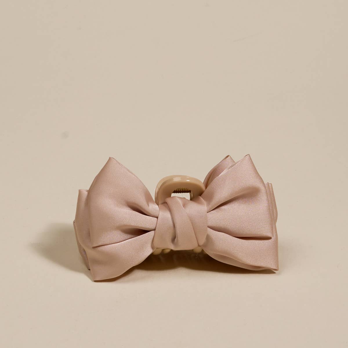 Beige - Mini Satin Bougie Bow Claw Clip-Hair Clips-Dear Me Southern Boutique, located in DeRidder, Louisiana