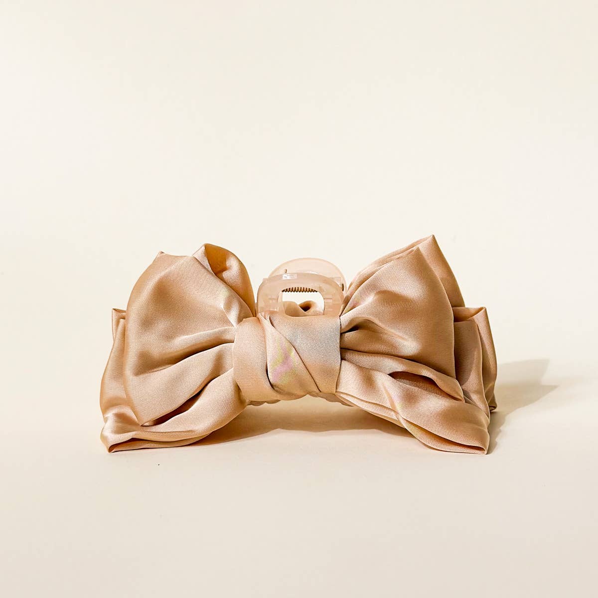 Beige - Satin Bougie Bow Claw Clip-Hair Clips-Dear Me Southern Boutique, located in DeRidder, Louisiana