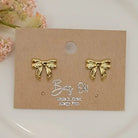 Betty Oh Gold Bow Studs Waterproof-Jewelry - Earrings-Dear Me Southern Boutique, located in DeRidder, Louisiana