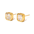 Bezel Diamond Stud Earrings - WATERPROOF-Presales-Dear Me Southern Boutique, located in DeRidder, Louisiana