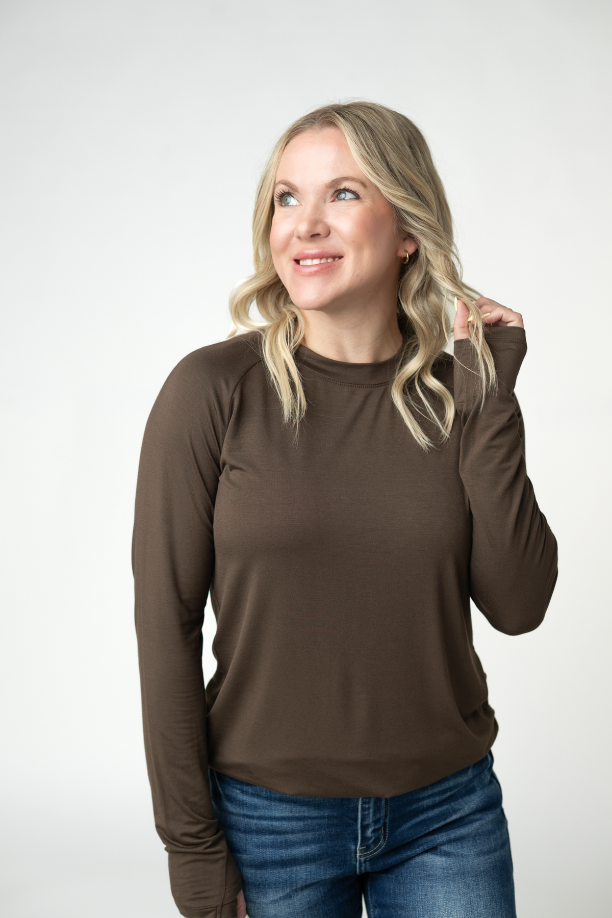 Blair Long Sleeve Top - Brown-Presales-Dear Me Southern Boutique, located in DeRidder, Louisiana