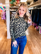 Blair Long Sleeve Top- Leopard-Blouses-Dear Me Southern Boutique, located in DeRidder, Louisiana
