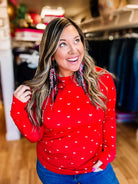 Blair Long sleeve Top- Sweetheart Red-Blouses-Dear Me Southern Boutique, located in DeRidder, Louisiana
