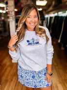 Blue Enchanted Garden Everyday Skort-Skorts-Dear Me Southern Boutique, located in DeRidder, Louisiana