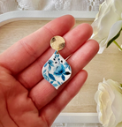 Blue Floral Clay Earrings-Jewelry - Earrings-Dear Me Southern Boutique, located in DeRidder, Louisiana