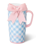 Blue Gingham Travel Mug 22oz-Tumblers-Dear Me Southern Boutique, located in DeRidder, Louisiana