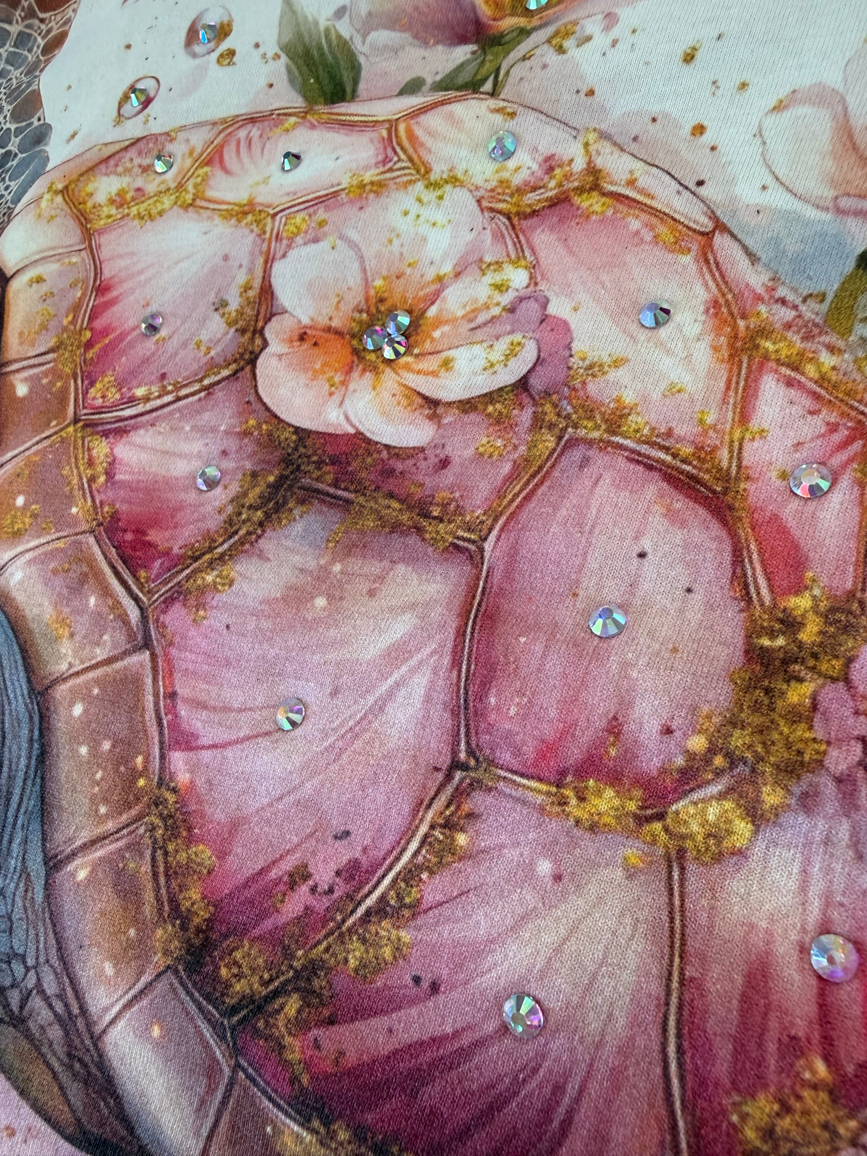 Blush & Bubbles Turtle Bougie Rhinestone Tee-Dear Me Southern Boutique, located in DeRidder, Louisiana