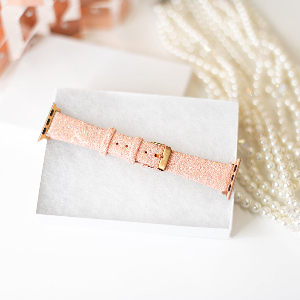 Blush Glitter Watch Band-Watch Band-Dear Me Southern Boutique, located in DeRidder, Louisiana