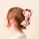 Blush - Satin Bougie Bow Claw Clip-Hair Clips-Dear Me Southern Boutique, located in DeRidder, Louisiana