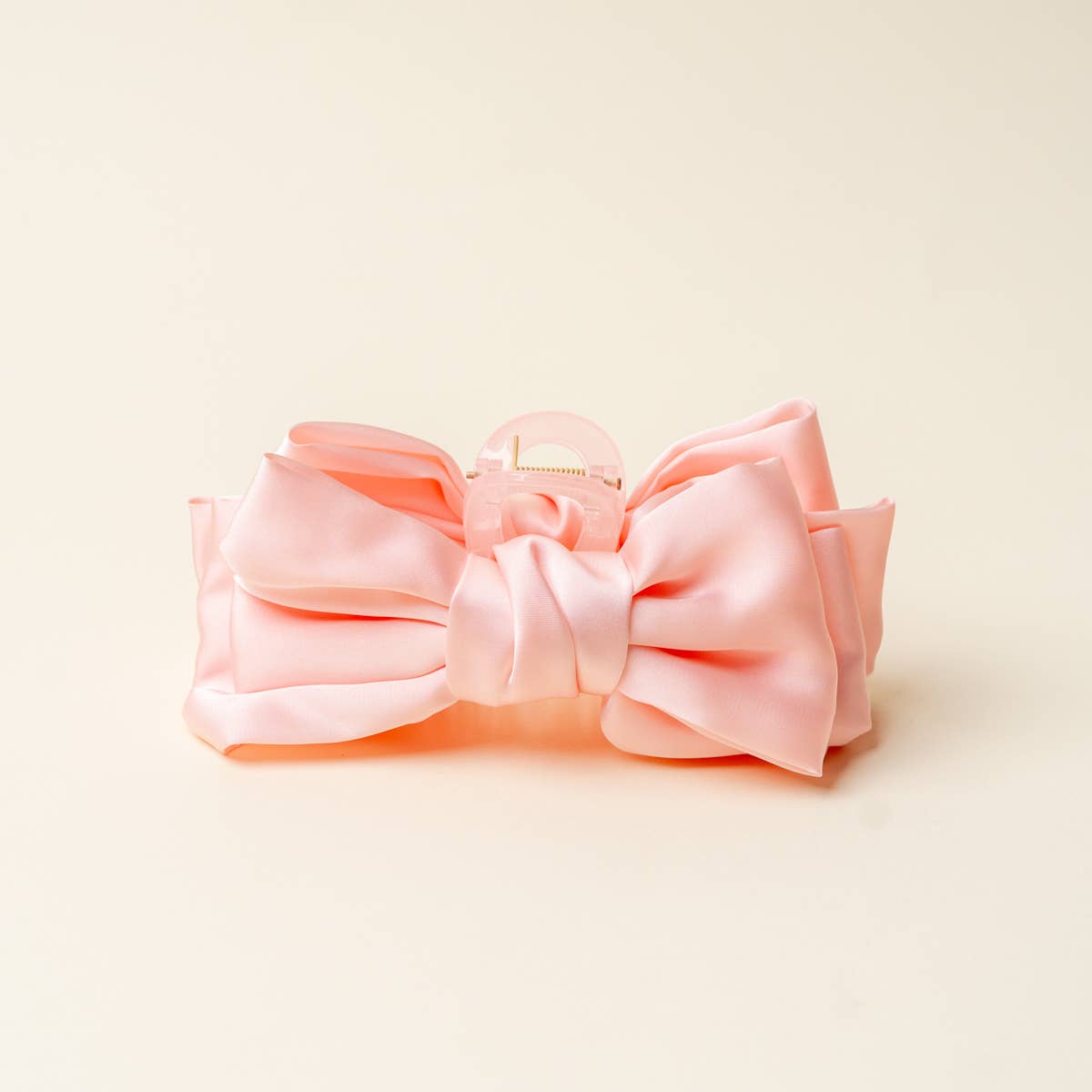 Blush - Satin Bougie Bow Claw Clip-Hair Clips-Dear Me Southern Boutique, located in DeRidder, Louisiana