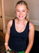 Body Mold Built In Bra Tank - Black-Loungewear-Dear Me Southern Boutique, located in DeRidder, Louisiana