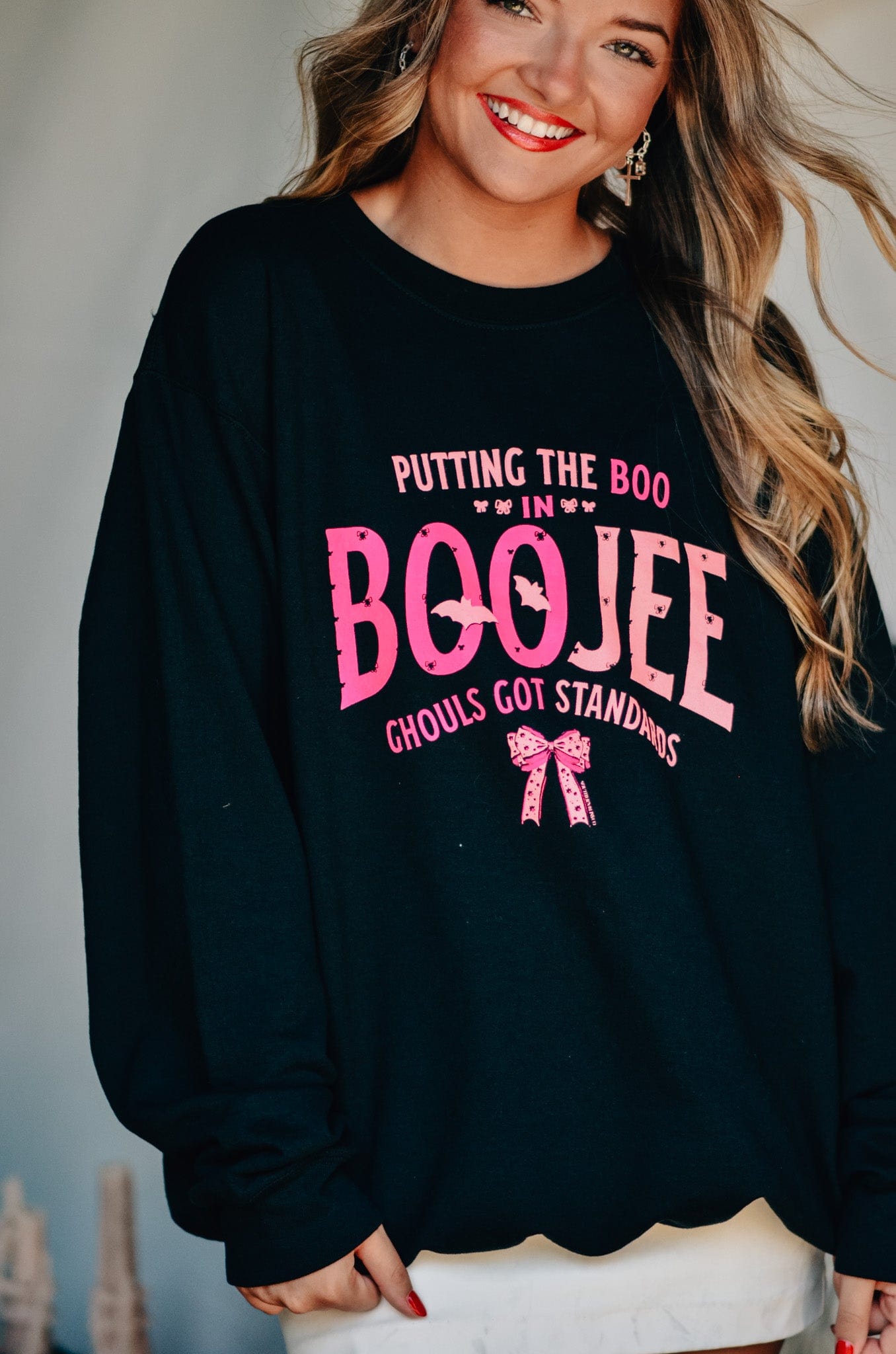 Boo in Boojee Sweatshirt-Dear Me Southern Boutique, located in DeRidder, Louisiana