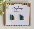 Book Shelf Clay Earrings Studs-Earrings-Dear Me Southern Boutique, located in DeRidder, Louisiana