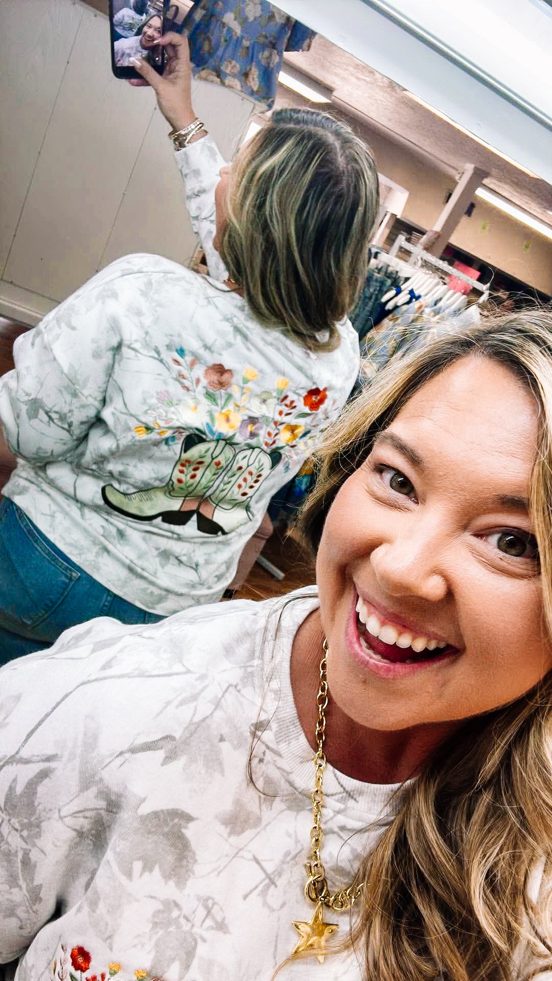 Boots & Blossoms Sweatshirt-Sweatshirts-Dear Me Southern Boutique, located in DeRidder, Louisiana
