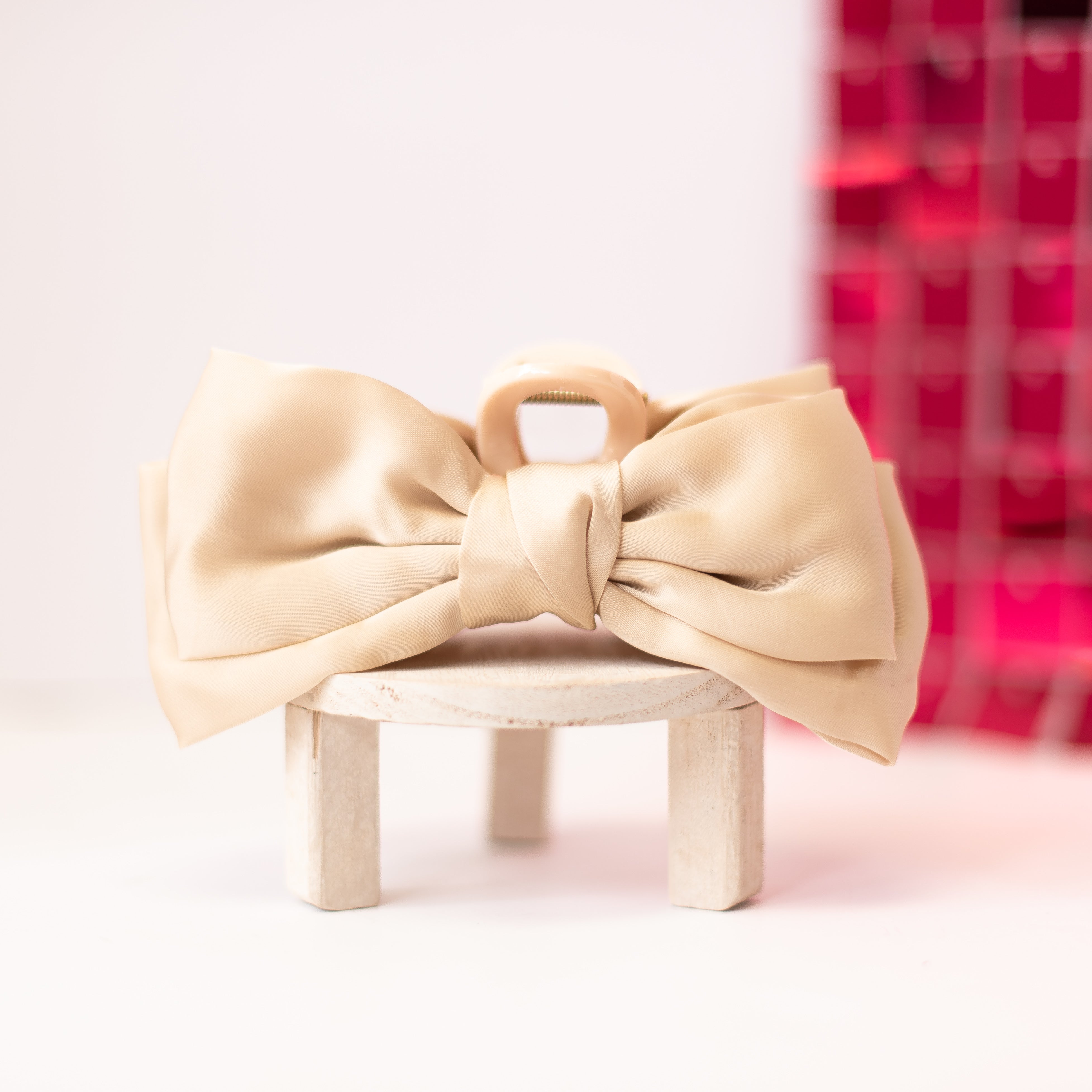 Bougie Bow Clips- Champagne-Hair Clips-Dear Me Southern Boutique, located in DeRidder, Louisiana