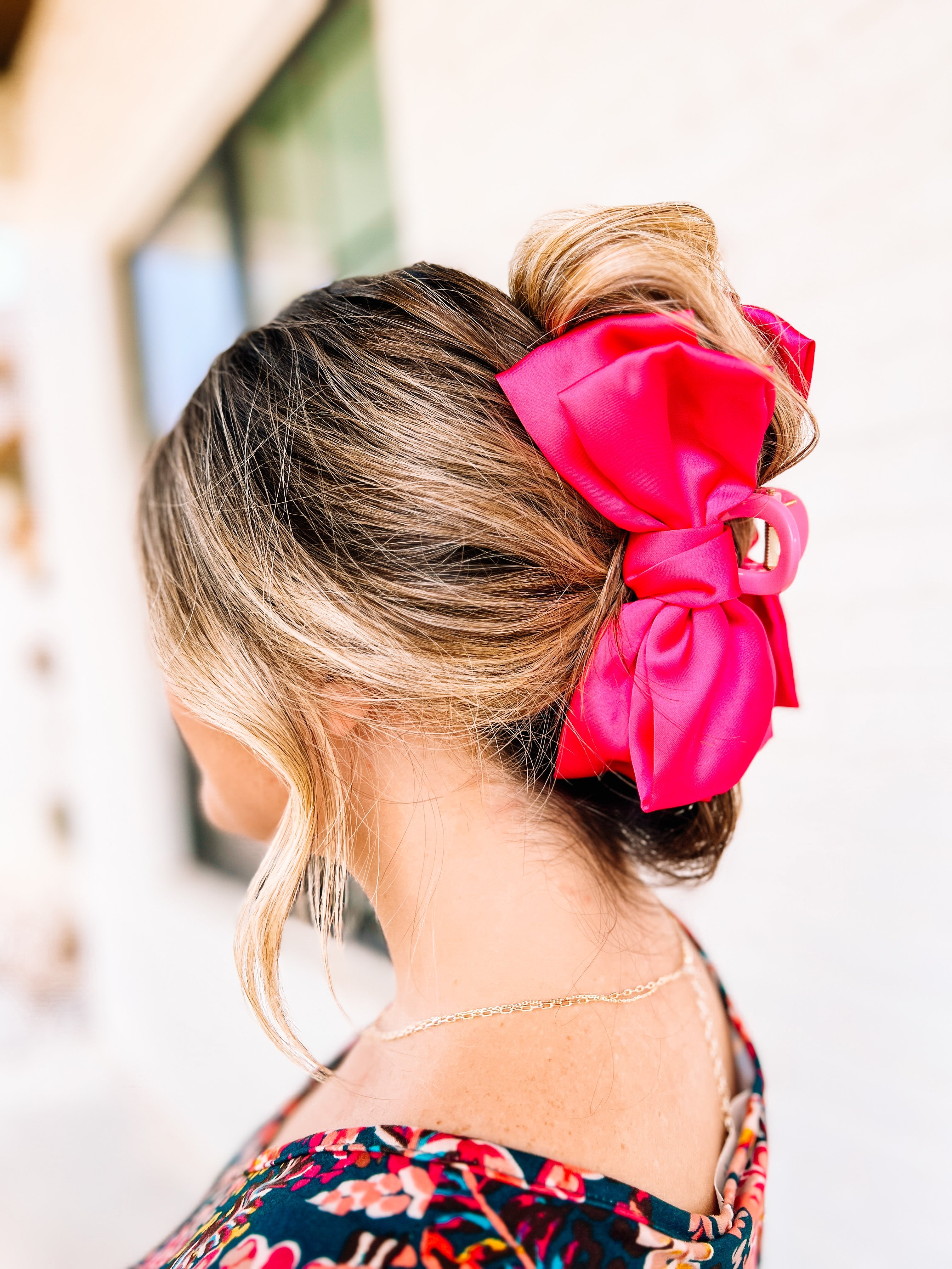 Bougie Bow Clips- Fuchsia-Hair Clips-Dear Me Southern Boutique, located in DeRidder, Louisiana