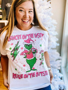 Bougie Christmas Character Tee-Graphic Tops-Dear Me Southern Boutique, located in DeRidder, Louisiana