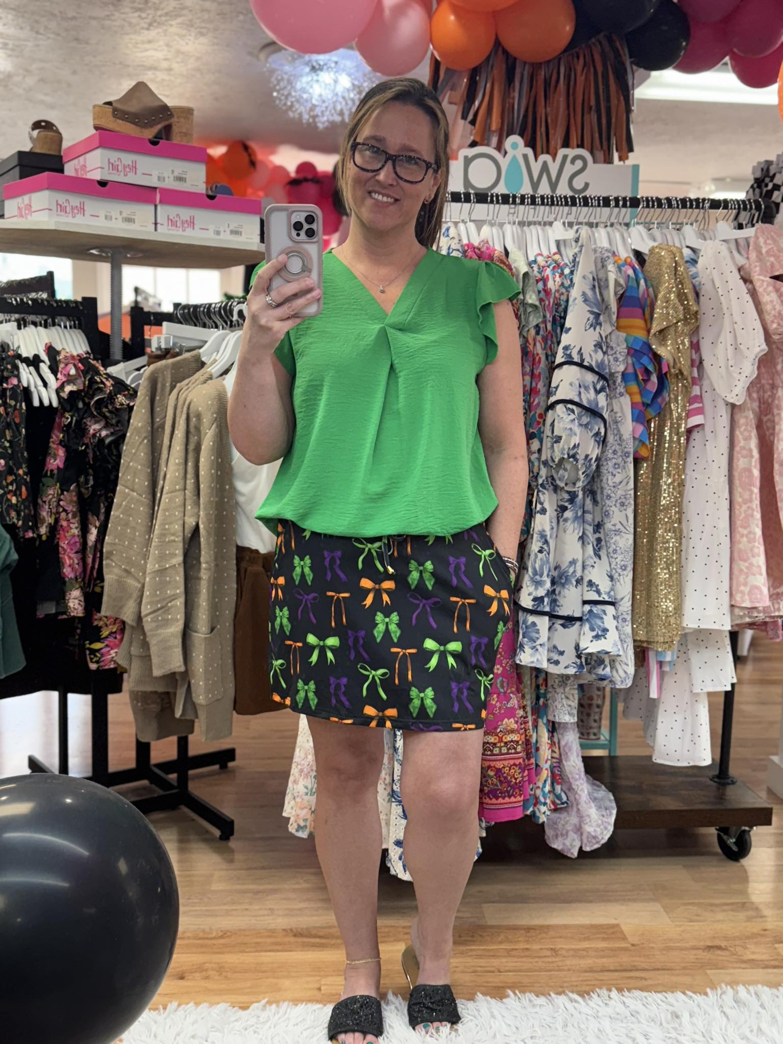 Bow Bewitched Skort-Skort-Dear Me Southern Boutique, located in DeRidder, Louisiana